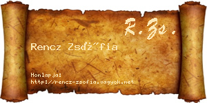 Rencz Zsófia névjegykártya